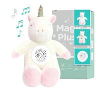 HuBorns - Peluche Veilleuse Bébé Musicale et Lumineuse avec Machine Bruit Blanc Bebe, Veilleuse Bruit Blanc Bebe avec 15 Mélodies, Cadeau Naissance Fille et Cadeau Naissance Garcon (Licorne)
