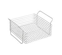HUDFVIOI Corbeille A Fruit Panier de rangement bureau en acier inoxydable | Support de cuisine empilable antidérapant(S 24.5x20.5x12.5cm)