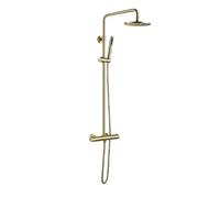 Hudor Colonne de douche thermostatique SC418DB - Laiton doré brossé - Collection Scamandre - Luxueuse et pratique