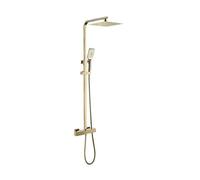 Hudor Colonne de douche thermostatique SC428DB - Laiton doré brossé (Or Mat) - Collection Scamandre - Raffinée et durable