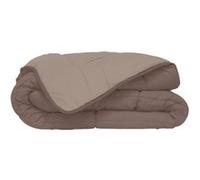 HUDSON Couette legere Microfibre 200g/m2 240x260cm Taupe + Lin blanc G
