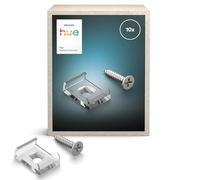 Hue Flux Supports de Montage pour Ruban LED, Accessoires, Éclairage Intérieur Flexible, Installation Facile, Clips Transparents Solides, Vis et Bande Adhésive Inclus, Pack de 10