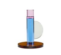 Bougeoir en cristal bleu, accessoire pour bougie - Hübsch, Astro - H14x10x10 cm