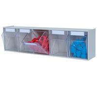 Hünersdorff 460112 MultiStore Traverse système de stockage avec 5 tiroirs, Transparent/gris Clair