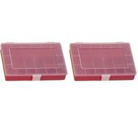 hünersdorff GmbH Boîte à Assortiment PP Compact, 8 compartiments 170X250X46 Mm, Rouge (Lot de 2)
