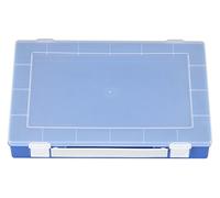 hünersdorff GmbH Boîte à assortiment PP PREMIUM, 0 casier de compartimentage avec poignée de transport, bleu, 225x335x55 mm