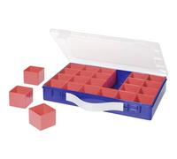 Coffret de rangement séparations variables Hünersdorff 600900 (L x l x H) 332 x 232 x 55 mm Nombre de compartiments: 24 1 pc(s)