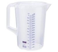 hünersdorff verre doseur 3l | polypropylène (PP) | incassable et lavable au lave-vaisselle | avec poignée | transparent avec graduation bleue | verre mesureur 3000 ml