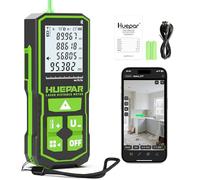 Huepar 100m Outil de Mesure Laser Vert avec Contrôle par Application, Distancemètre Bluetooth Rechargeable, Capteur d'angle, Modes Multiples, IP54 Étanche Durabilité pour Maison et Construction