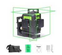 Huepar 12 Lignes 3D Ligne Croisée Niveau Laser Vert Faisceau Laser Ligne Auto-Nivelante 360 Verticale Horizontale En Croix Puissant