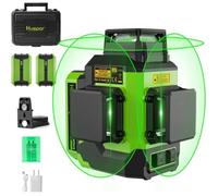 Huepar 12Lignes 3D Vert Niveau Laser Croisés Outil d'Auto-nivellement Horizontales & Verticales Étui Rigide 2Batterie Li-ion-LS03CG