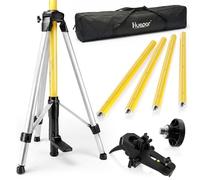 Huepar 3,7m/12ft Pôle de Montage Pour Laser Rotatif et Niveau Laser-LP36 | Perche télescopique réglable avec Trépied,Support Réglable avec Filetage Mâle 1/4"-20 et Adaptateur Fileté 5/8"-11