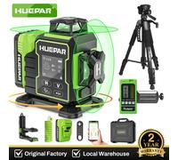 Huepar 3D 12 lignes niveau laser 360 ° Niveleur Laser Bluetooth à lignes croisées, avec Base rotative électrique, grand écran LCD, télécommande W03CG SET-4