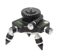 Huepar AT2 Adaptateur de Niveau Laser 360° Tournant Réglable, Connecteur de Trépied, avec Filetage Mâle 1/4"-20 et Bulle Horizontale, Micro à Réglage Manuel - Base Pivotante à Rotation Précise