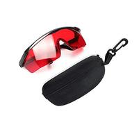 Huepar GL01R Lunettes de sécurité réglables alignement rouge, croix et multi-lignes lasers rotatifs fonction anti-perte étui de protection rigide