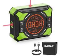 Huepar Inclinomètre numérique laser à lignes croisées | mesureur d'angle numérique,inclinomètre LCD avec aspiration magnétique,inclinomètres pour travail du bois, construction