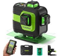 Huepar Niveau Laser 4D 16 Lignes Pente Numérique/Manuelle Carrelage | 4x360° Laser Vert Autonivelant, Télécommande Écran, IP65, Pente ±6%, pour Carrelage Chantier Rénovation, 704CG-D