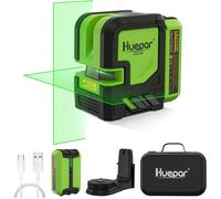 Huepar Niveau Laser Auto-Nivelant Vert,Deux Ligne Croisée Extérieur H&V,Batterie Li-ion 5200mAh Durée 8H,Support Magnétique-L011G