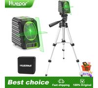 Huepar Niveau laser croisé BOX-1GT avec trépied de 65cm Diode Osram 2 lignes commutables Outil laser manuel à nivellement automatique With Tripod