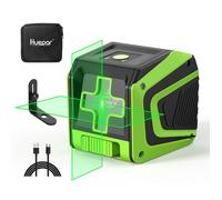 Huepar Niveau Laser Croix Vert Auto-Nivellement Mode Impulsion Appliqué au plafond/sol/mur+Batterie Li-ion Rechargé Port USB-C-5011G