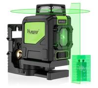 Huepar Niveau Laser Faisceau Vert Croisé Laser Auto-nivelant Couverture 360 Degrés Ligne Horizontale et Verticale avec Mode Pulse