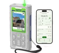 Huepar Pro Télémètre Laser d'Extérieur avec Caméra Numérique Bluetooth, Technologie P2P, Mesure de Surface/Volume/Pythagore/Angle/Niveau à Bulle Électronique, Charge de Type C