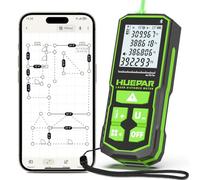 Huepar Télémètre Laser Vert 120m Bluetooth, Mesure Pro Chantier, S120G-BT | Précision ±1,6 mm, mémoire 30 groupes, stockage App illimité, mesure continue Min/Max, capteur d’angle, USB-C, IP54