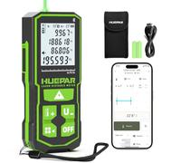 Huepar Télémètre Laser Vert 60 m Bluetooth S60G-BT, Mémoire 30 Groupes | Précision ±1,6 mm, stockage App illimité, Min/Max, capteur d’angle, USB-C, IP54, garantie 5 ans