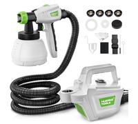 Huepar Tools Pistolet a Peinture,800W HVLP 4 Buses en cuivre et 3 Motifs,1300 ML Récipient Détachable,Trafic Réglable 1200ml/min,Trois Tailles Buse,Facile à Pulvériser et Propre-SG800 HT-SG800EU Gris