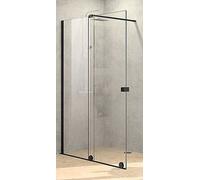 Hüppe Xtensa Pure 4-kąt drzwi prysznicowe 110 cm lewe czarny mat/szkło przezroczyste Anti-Plaque XT0102.123.322