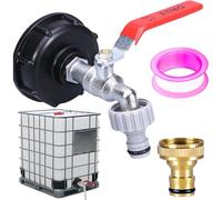 hufhnwso Robinet Cuve 1000 litres IBC 1/2 Robinet de Jardin1000L Adaptateur de Réservoir de Vidange IBC S60X6 pour