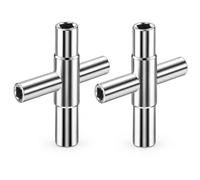 Hugcows 2Pcs Clé Universelle Multifonction 4 Voies, Clé Triangle avec Diamètre Intérieur 6,5mm/7mm/8mm/9mm, pour Ouverture Compteur Eau oîte au Lettre Universelle, Armoire et de Gaz
