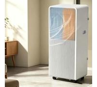 HUGGWRT Climatiseur Mobile 4-en-1, Unité Inverter avec Rafraîchissement, Chauffage, Déshumidification, Panneau de Contrôle Intelligent, Filtre à Poussière & roulettes 3, Q4
