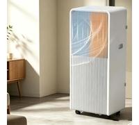 HUGGWRT Climatiseur Mobile 4-en-1, Unité Inverter avec Rafraîchissement, Chauffage, Déshumidification, Panneau de Contrôle Intelligent, Filtre à Poussière & roulettes 3, Q2