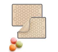 Huglux 2 PCS Tapis de Cuisson Macaron, 0,7 mm Tapis Silicone Patisserie | 42 × 29,5 cm, sans BPA, Anti-adhésif et Réutilisables, Température Max Supportée 250 ℃, pour Macaron, Biscuit