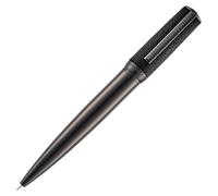 BOSS Stylo à bille plaqué couleur acier avec capuchon en cuir saffiano - Style Ballpoint pen Double B Saffiano Black, 58681666 Noir pcs.