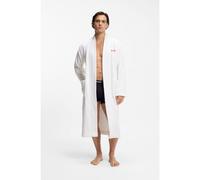 HUGO Peignoir en molleton de coton avec logo rouge brodé - Style Terry Gown, 50503028 Blanc M