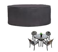 HUHJYUGE Housses de Table D'extérieur Impermeable 140x95cm, Housse Salon de Jardin Ronde, Housse de Meuble de Patio Ovale Robuste en Tissu Oxford 420D Étanche Résistant À La Déchirure