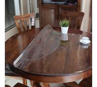 HUHJYUGE Nappe Transparente Épaisse Ronde 45cm, Nappe Transparente en Vinyle de Protection, Nappe en PVC Plastique Transparent Résistante à l'huile et aux Déversements
