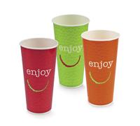 Huhtamaki Gobelet en carton recyclable Enjoy 50 cl couleurs assorties - Lot de 50