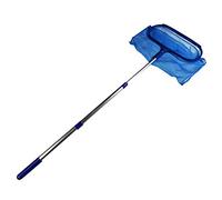 HUIKJI Épuisette de piscine avec manche télescopique réglable en aluminium de 41,3 cm, filet à mailles fines pour nettoyer la surface des piscines, jacuzzi, spas, fontaines