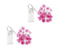 HUIKJI Lot de 2 guirlandes lumineuses à LED en forme de fleurs de cerisier - Alimentées par piles - Étanches - Pour intérieur ou chambre à coucher, mariage, vacances, sapin de Noël - 2 m