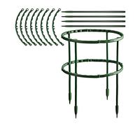 HUIKJI Lot de 4 tuteurs de support en plastique pour plantes en pot, support de jardin demi-rond à double plateau (15,5 cm de large x 25,4 cm de hauteur)