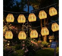 HUIKUANGEU Guirlande Solaire Exterieur,10 Pièces Guirlande Lumineuse Exterieure Solaire 3.8M,LED Guirlande Lumineuse Solaire,Guirlande LED Guinguette Exterieur Intérieur,pour Jardin,Cour,Fête