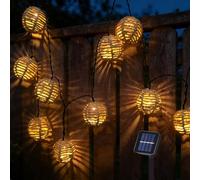 HUIKUANGEU Guirlande Solaire Exterieur,Guirlande Lumineuse Exterieure Solaire,LED Guirlande Lumineuse Solaire,Guirlande LED Guinguette Exterieur Intérieur,pour Jardin,Cour,Fête