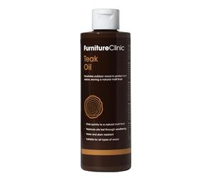 Huile Bois Teck Furniture Clinic - 500 ml - Restaure & Préserve le Mobilier de Jardin en Bois Intérieur et Extérieur - Protection & Séchage Rapide, Finition Matte Naturelle