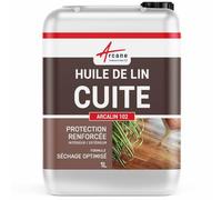 Huile de lin cuite pour entretien des bois, parquets, meubles, terrasse, pierres naturelles - 1 L