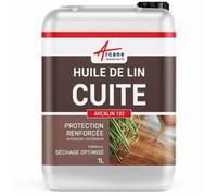Huile de lin cuite pour entretien des bois, parquets, meubles, terrasse, pierres naturelles - 1 L