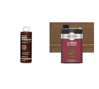 Huile de Lin Cuite pour Traitement Entretien du Bois Furniture Clinic - Protection en Intérieur & LIBERON Brou de noix pour teinter et protéger vos meuble, 500mL