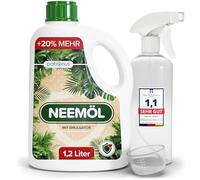 Huile de neem naturelle avec émulsifiant 1200 ml avec flacon pulvérisateur et verre doseur